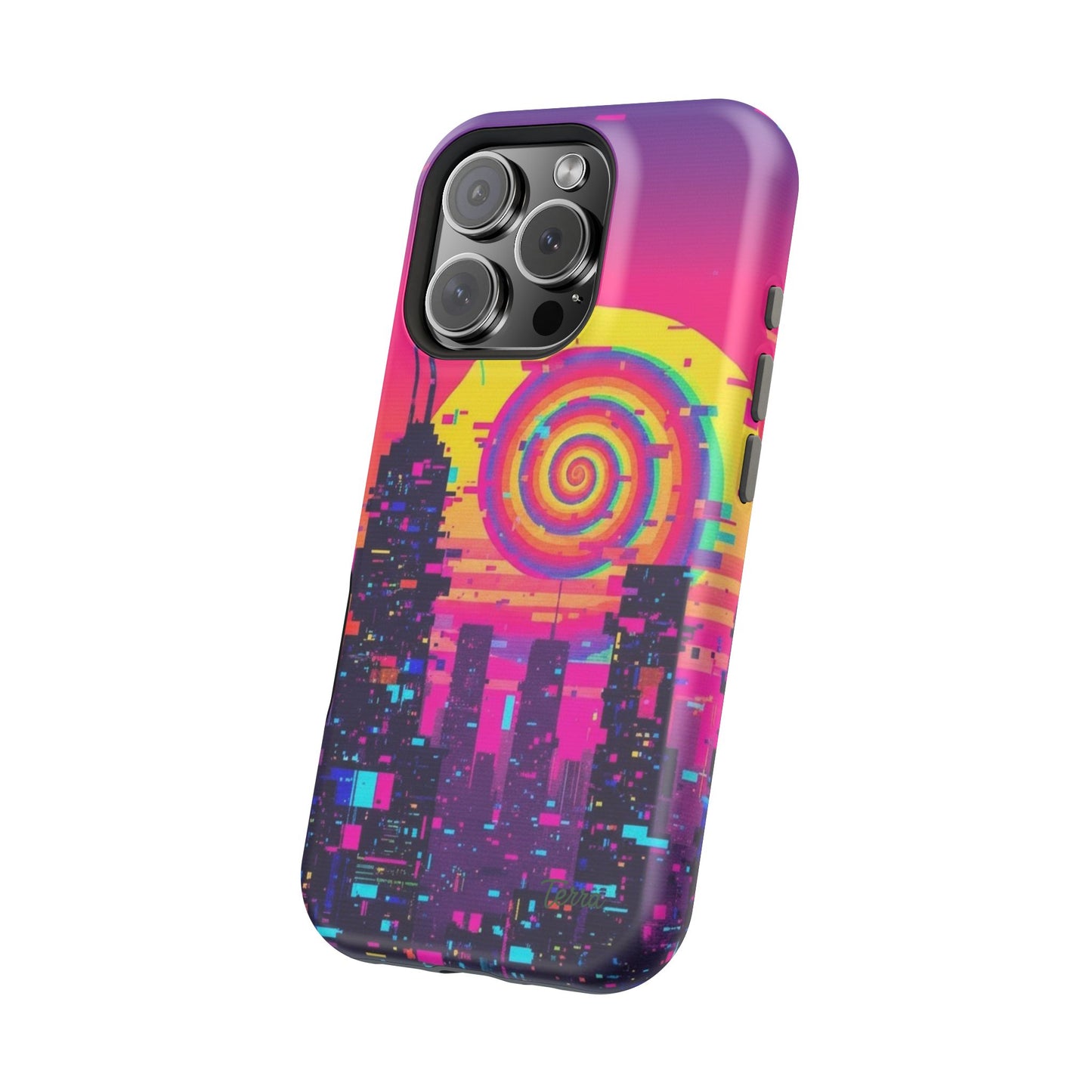 Neon Spiral Skyline Case