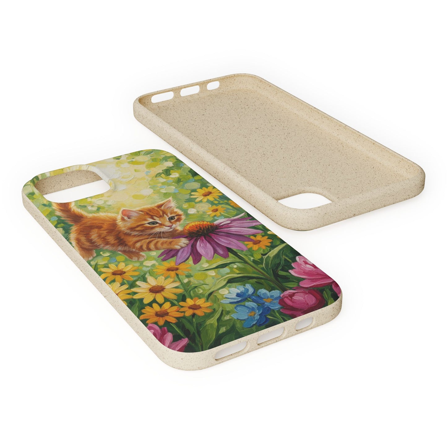 Kitten in a Sunlit Garden Biodegradable Phone Case