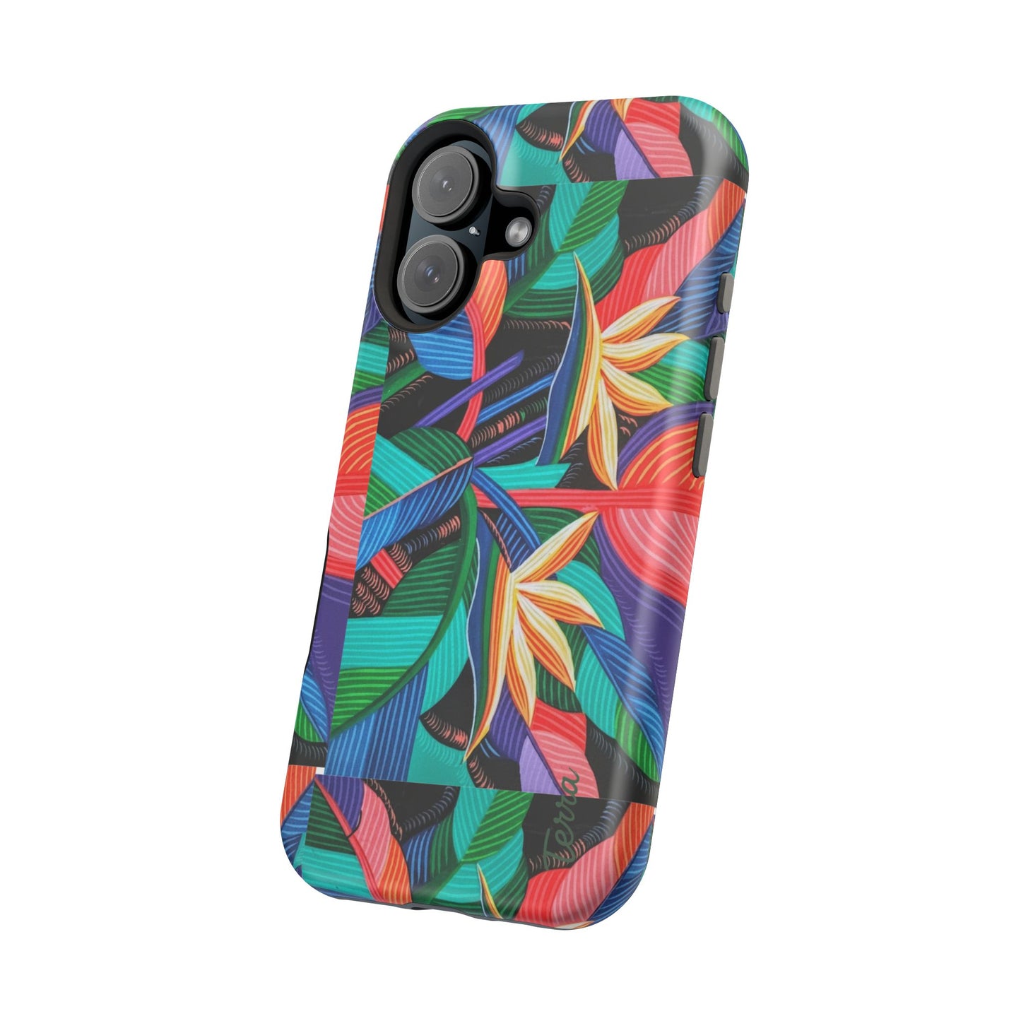 Neon Bird-of-Paradise Jungle | Magnetic Impact-Resistant Case, MagSafe Compatible, Dual-Layer Protection