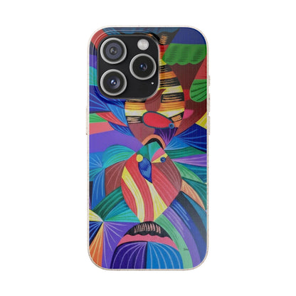 Neon Reef Kissed Abstract Tropical fish Canvas Phone case