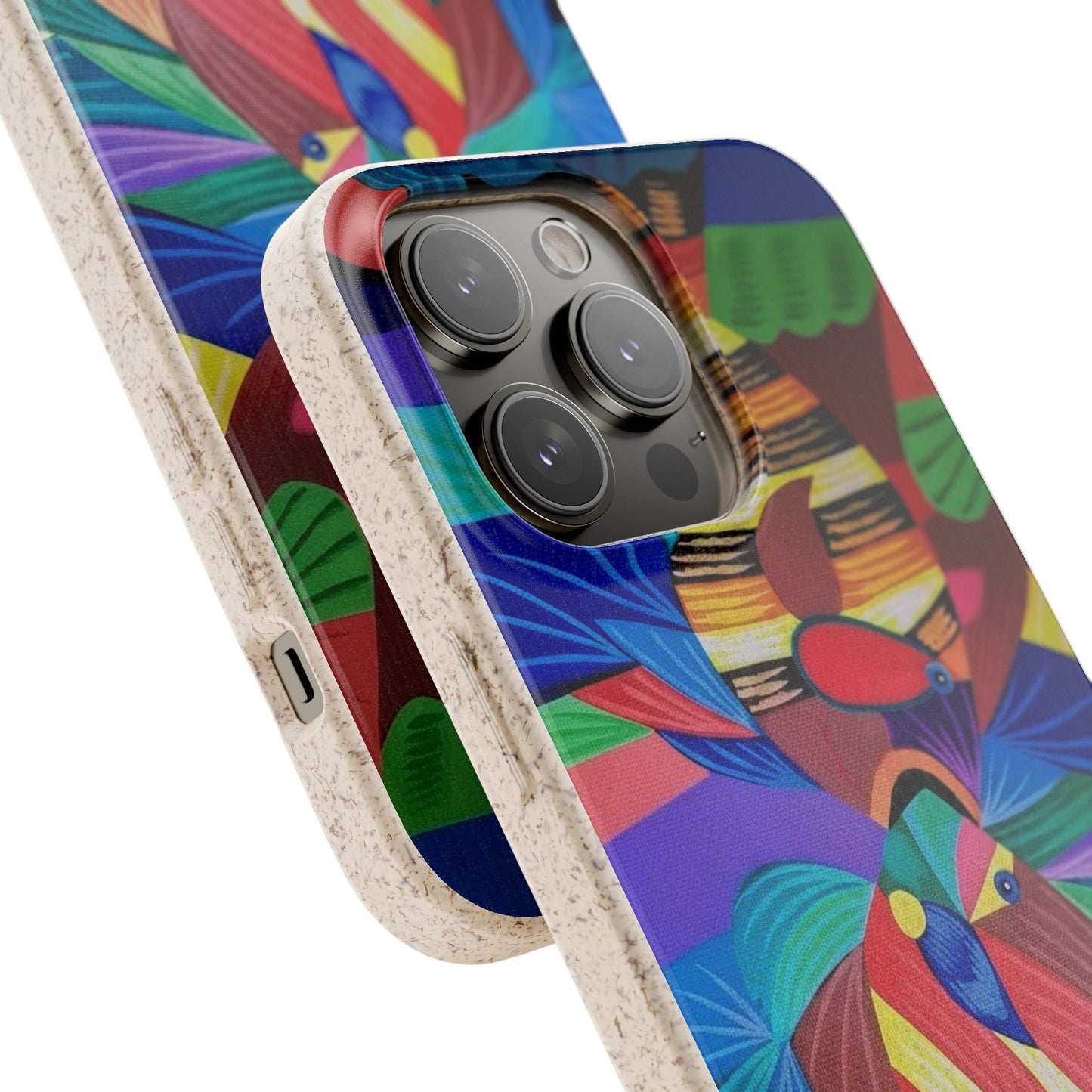 Neon Reef Kissed Abstract Tropical fish Canvas Phone case