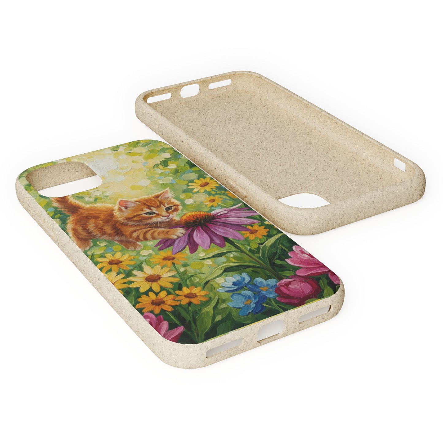 Kitten in a Sunlit Garden Biodegradable Phone Case