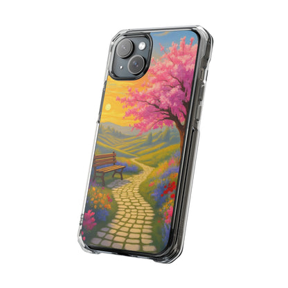 Spring Serenity: Sunset Promenade Magnetic Phone Case