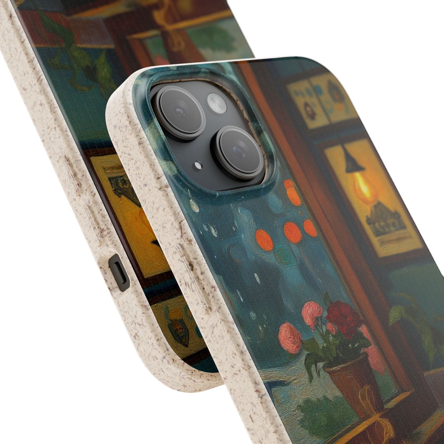 Cozy Moments: Rainy Day Café Biodegradable Cases