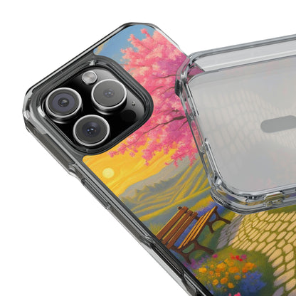 Spring Serenity: Sunset Promenade Magnetic Phone Case
