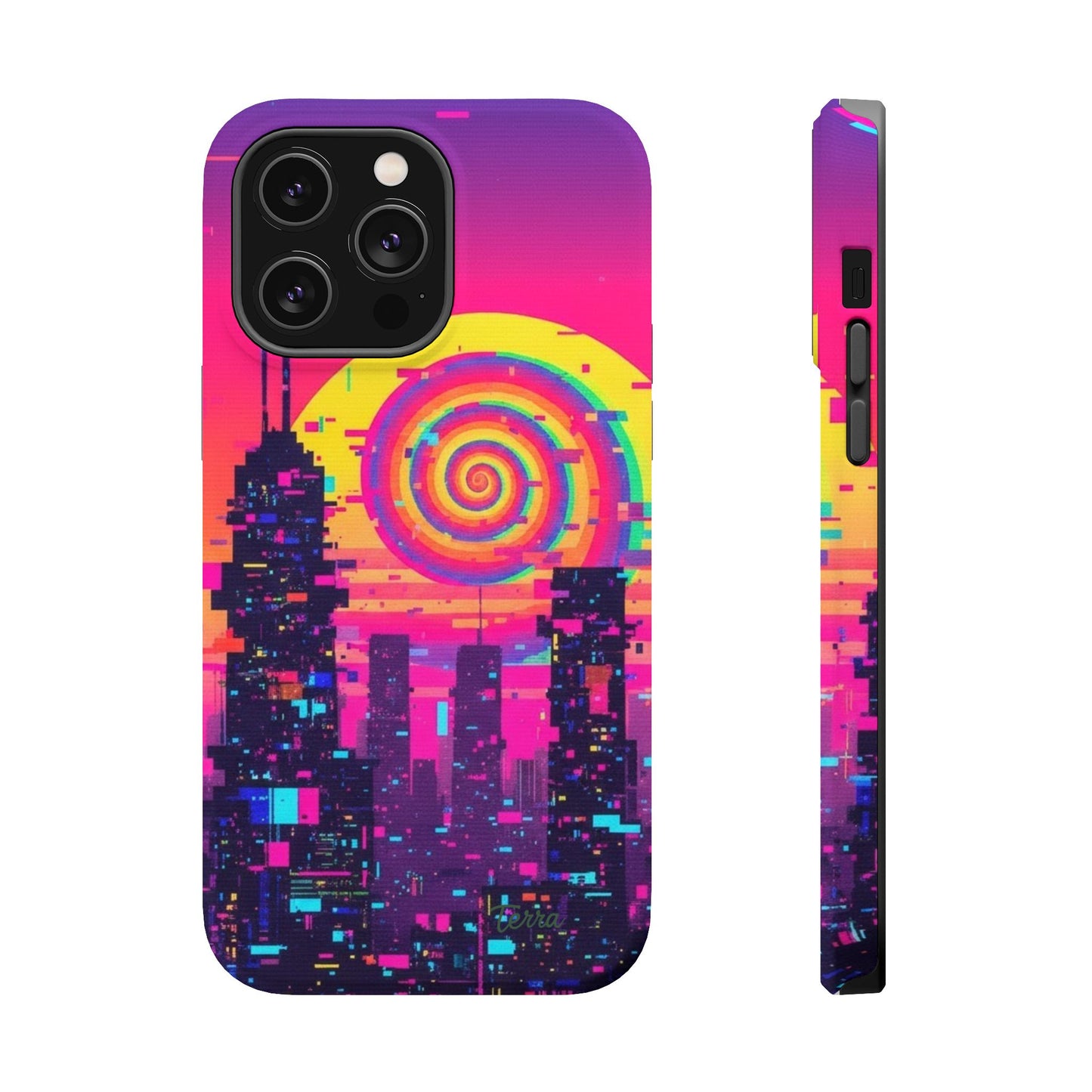 Neon Spiral Skyline Case