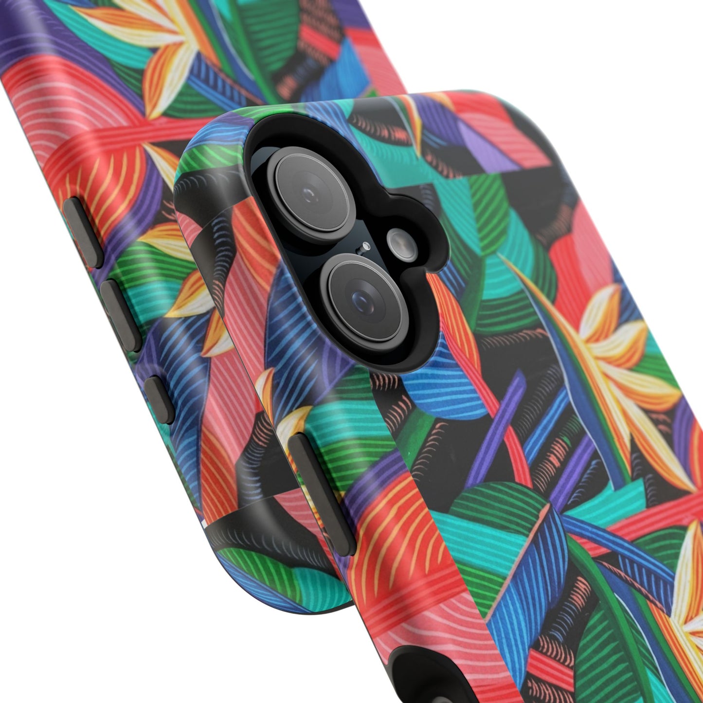 Neon Bird-of-Paradise Jungle | Magnetic Impact-Resistant Case, MagSafe Compatible, Dual-Layer Protection