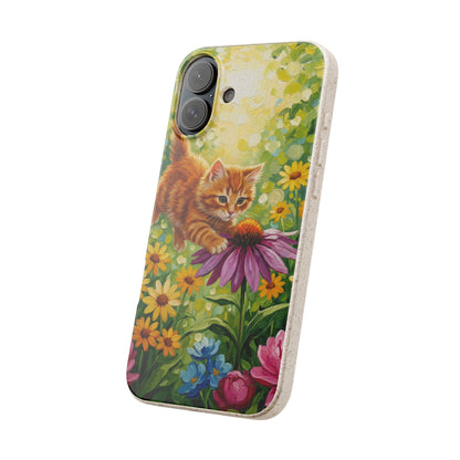 Kitten in a Sunlit Garden Biodegradable Phone Case