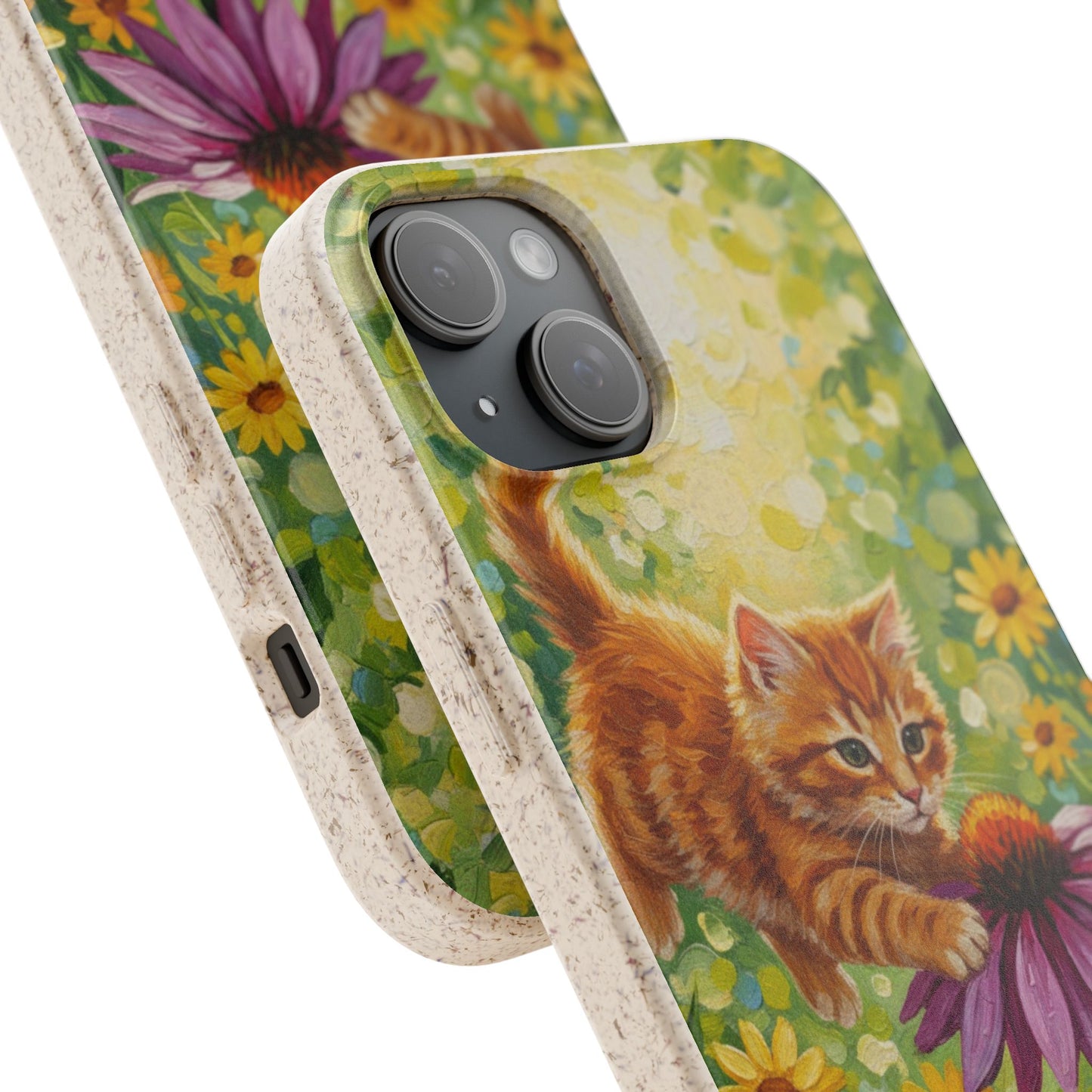 Kitten in a Sunlit Garden Biodegradable Phone Case