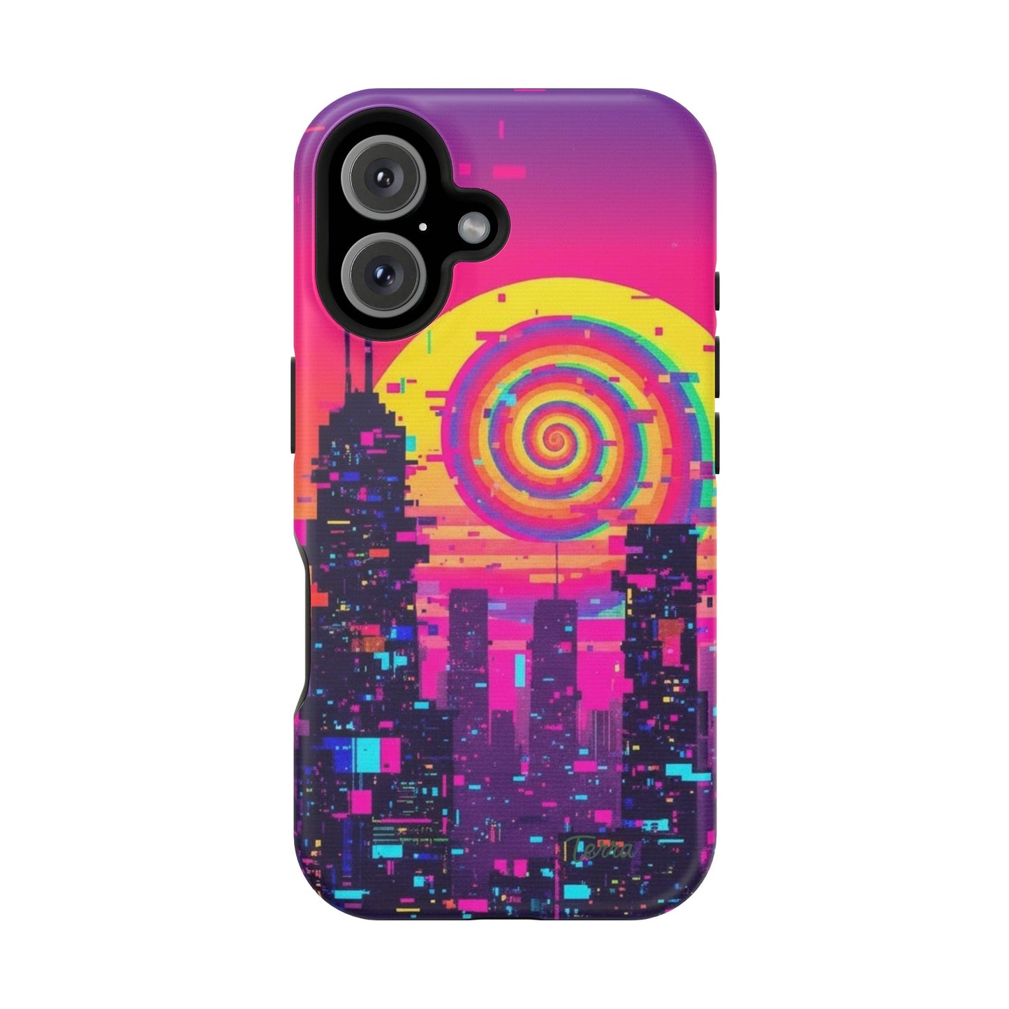 Neon Spiral Skyline Case