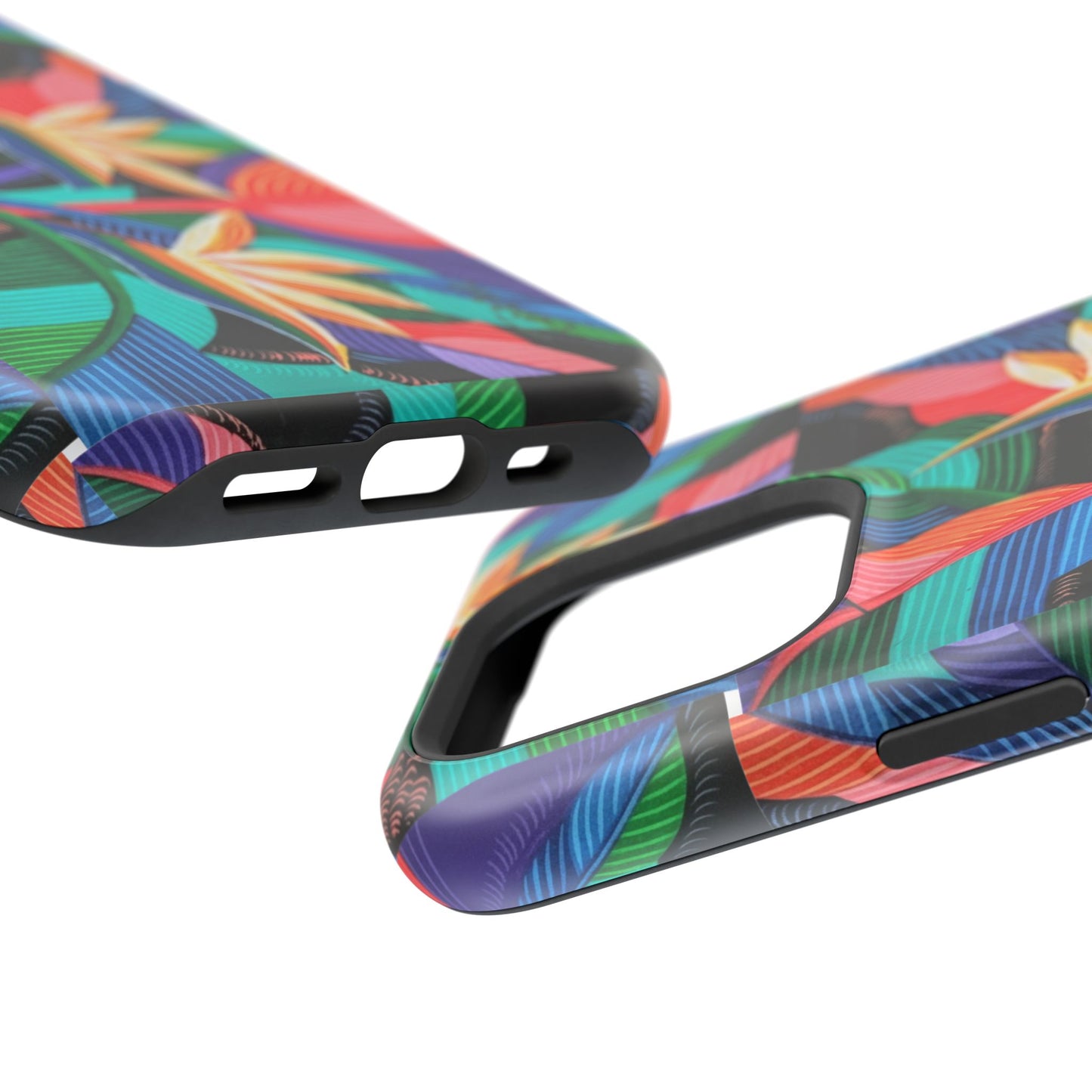 Neon Bird-of-Paradise Jungle | Magnetic Impact-Resistant Case, MagSafe Compatible, Dual-Layer Protection