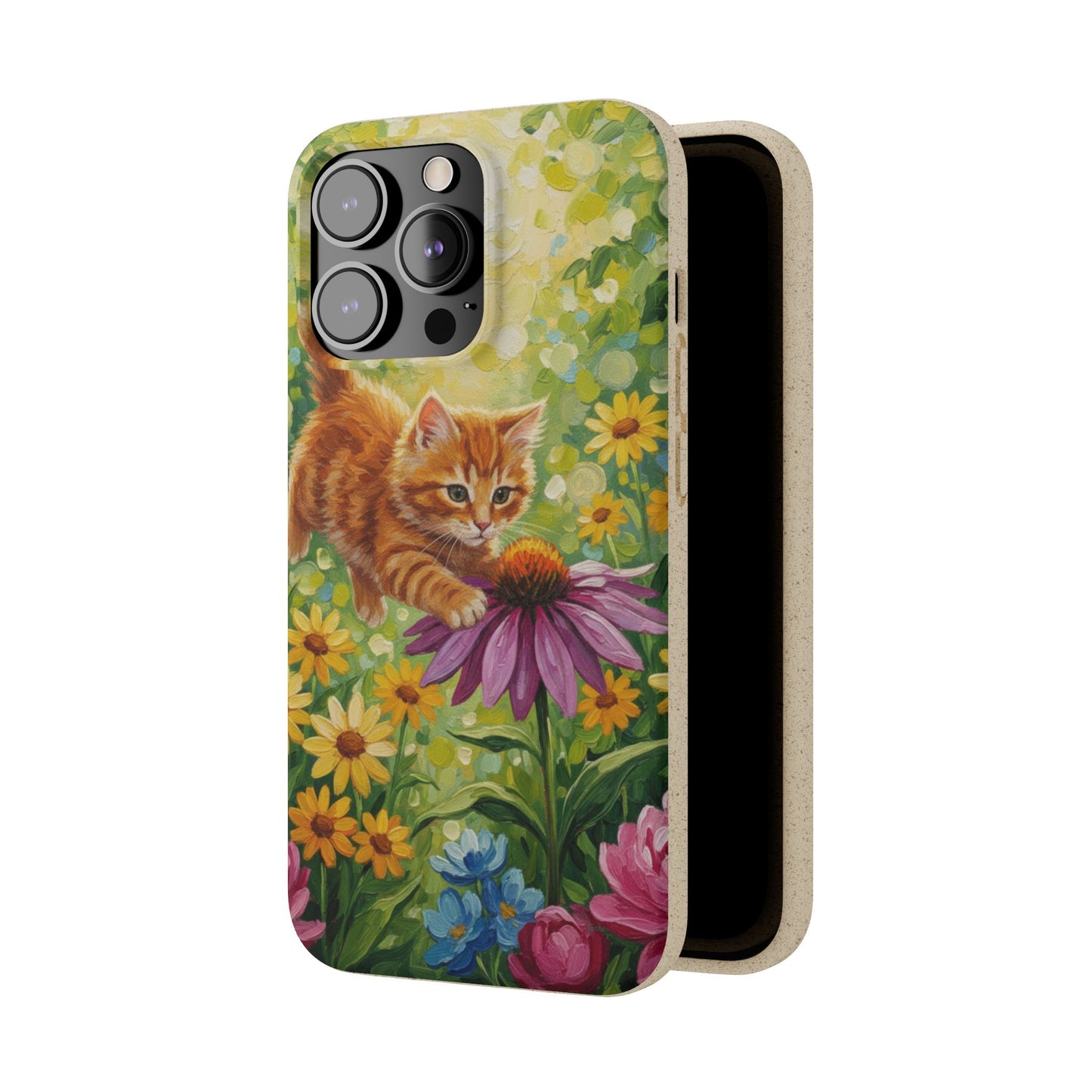 Kitten in a Sunlit Garden Biodegradable Phone Case