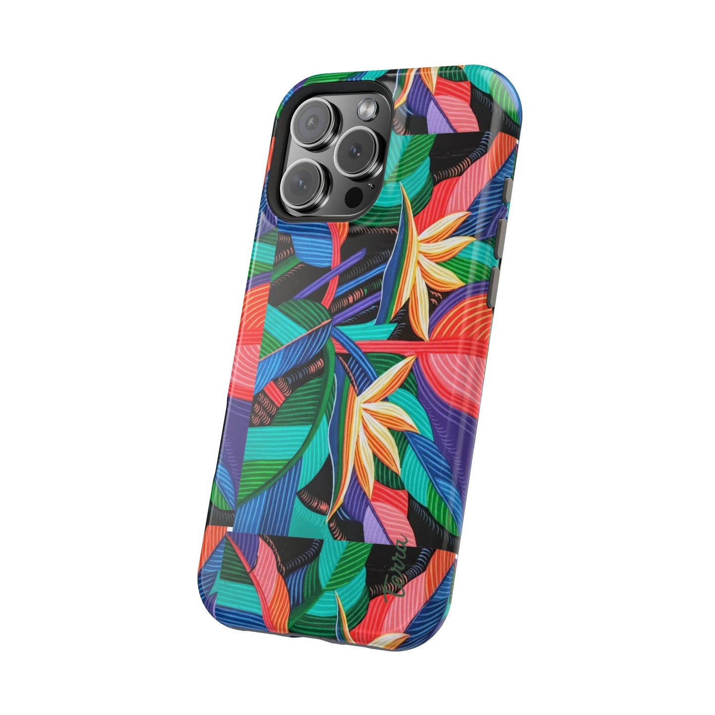 Neon Bird-of-Paradise Jungle | Magnetic Impact-Resistant Case, MagSafe Compatible, Dual-Layer Protection