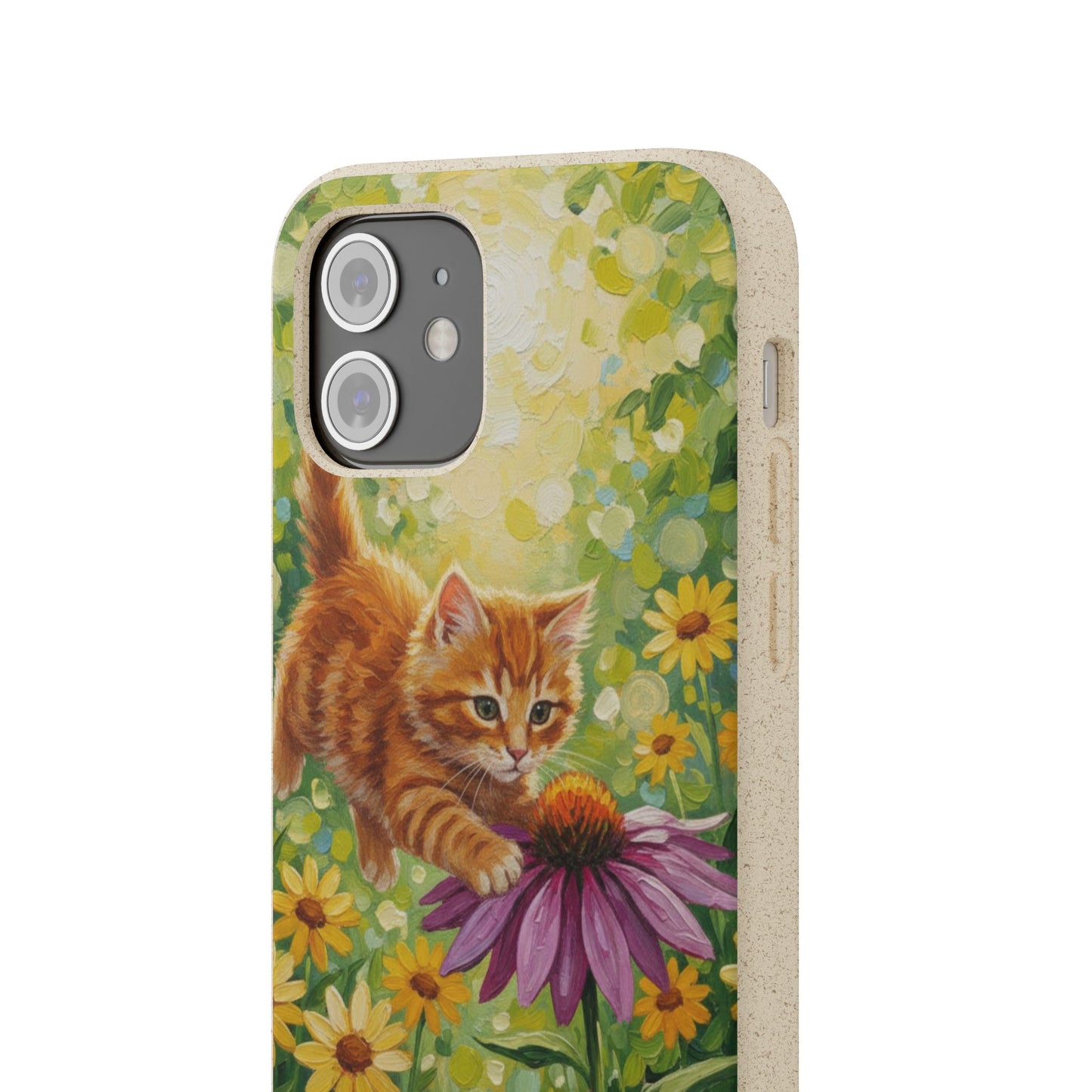 Kitten in a Sunlit Garden Biodegradable Phone Case