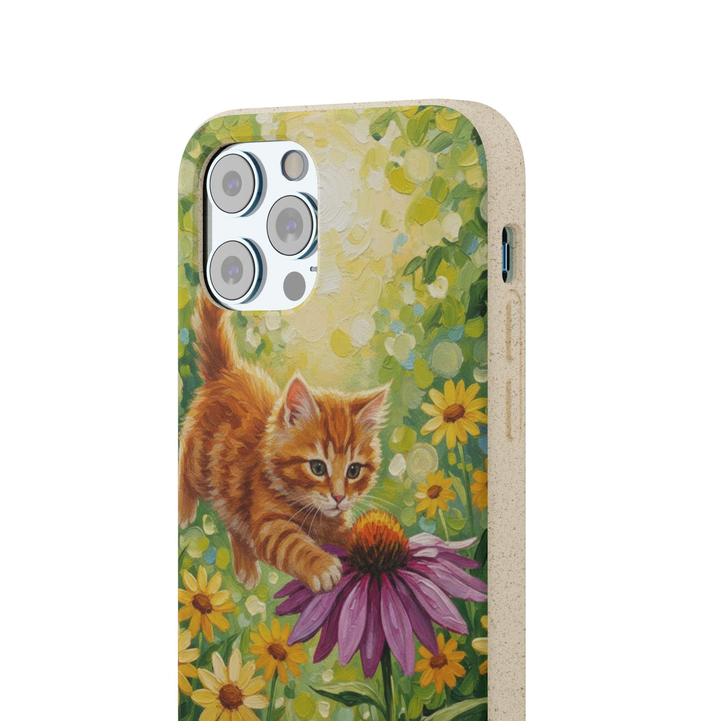 Kitten in a Sunlit Garden Biodegradable Phone Case