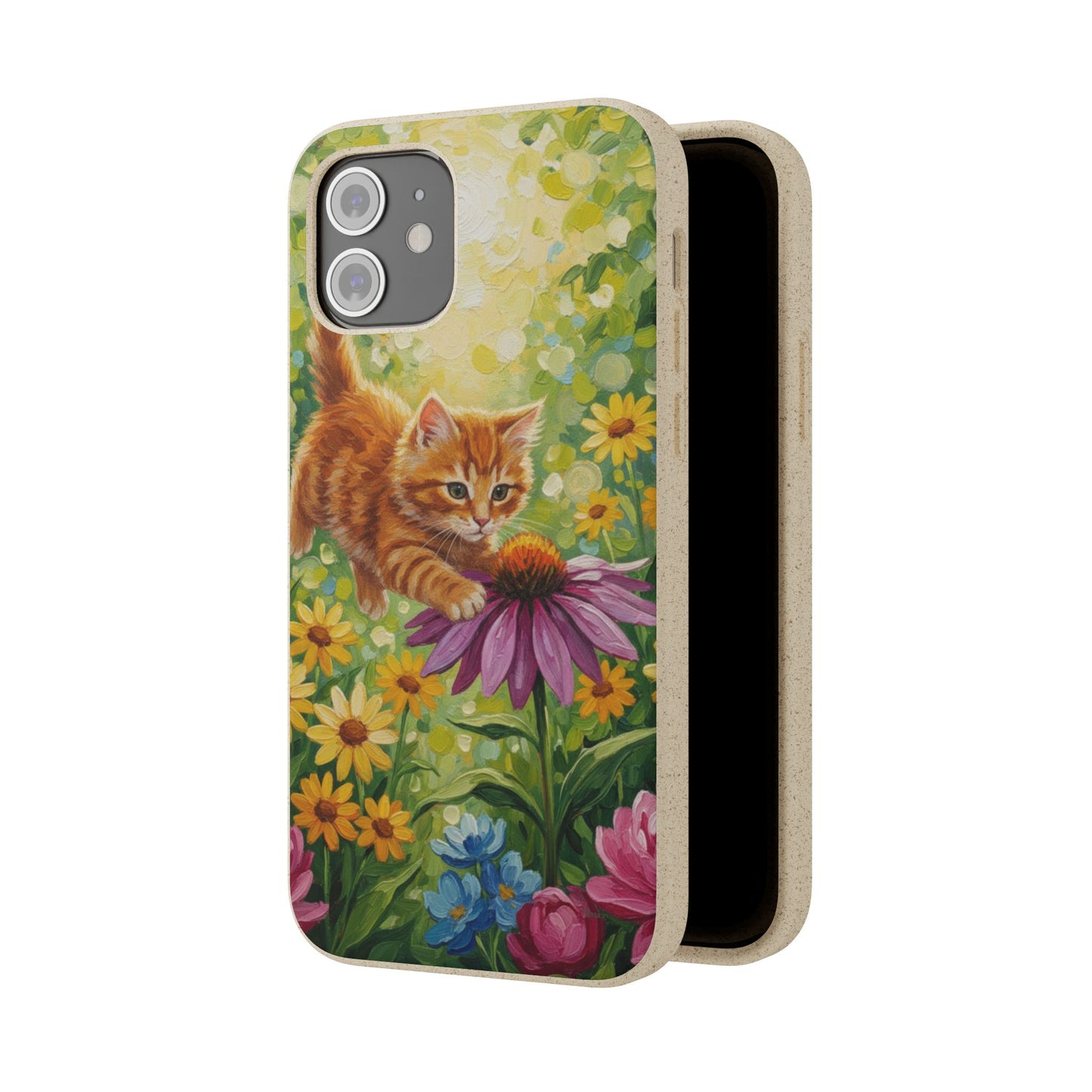 Kitten in a Sunlit Garden Biodegradable Phone Case