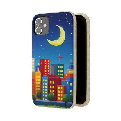 City Dreams Under the Moonlight Biodegradable Phone Case