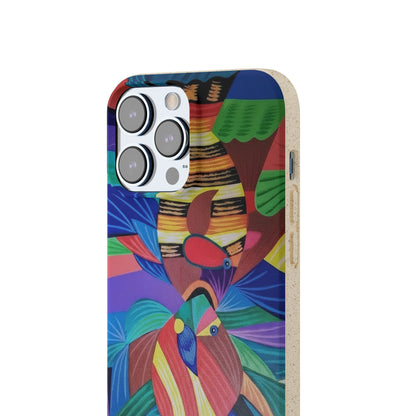 Neon Reef Kissed Abstract Tropical fish Canvas Phone case