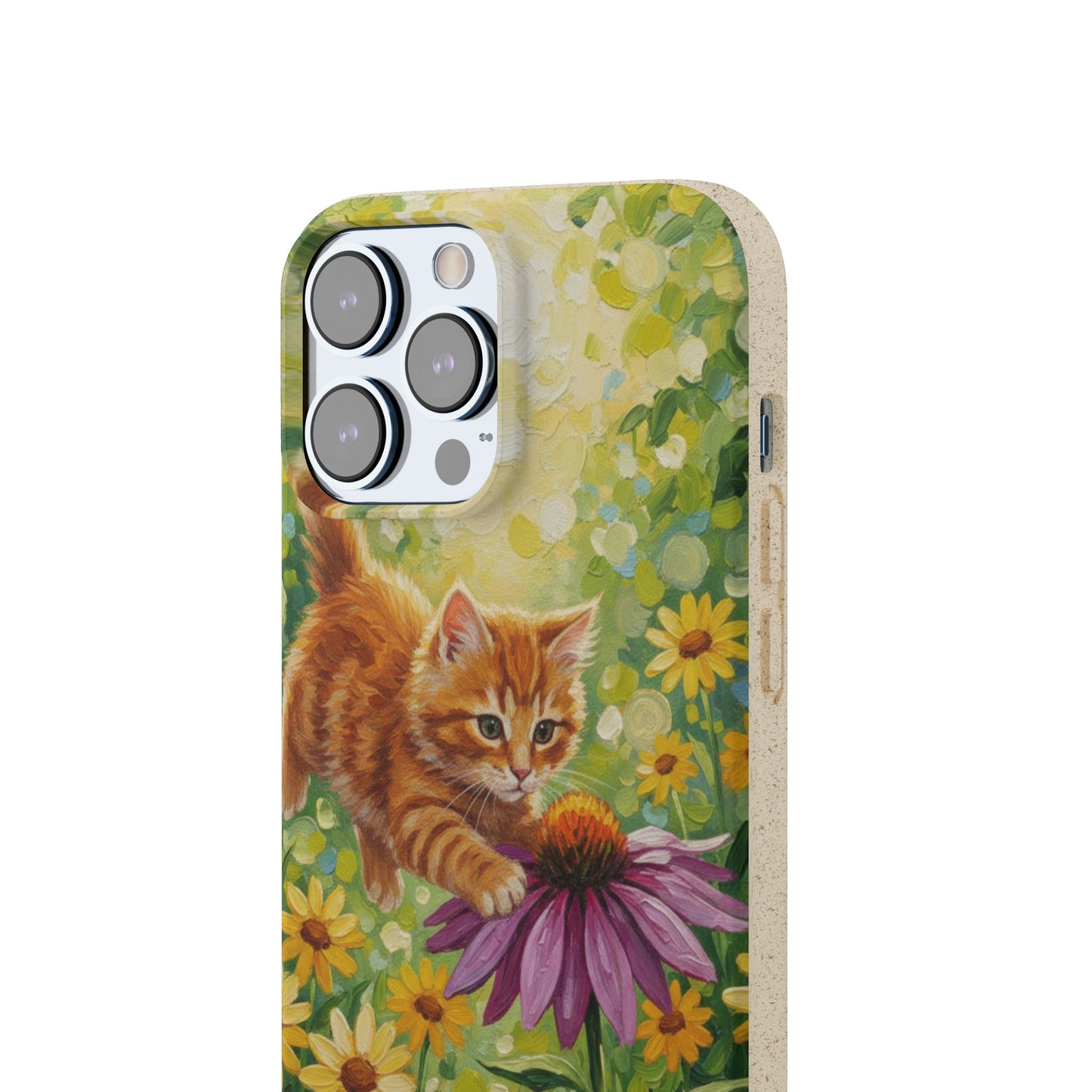 Kitten in a Sunlit Garden Biodegradable Phone Case