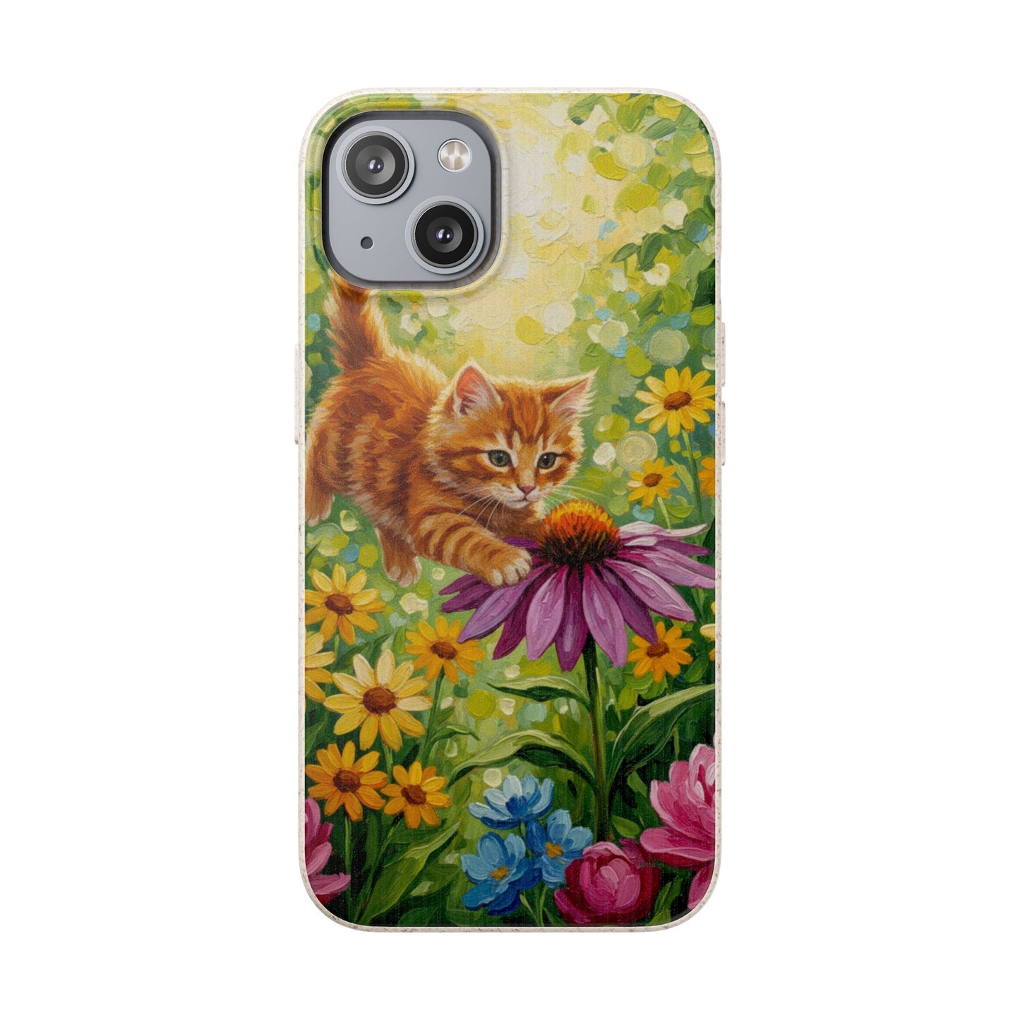 Kitten in a Sunlit Garden Biodegradable Phone Case