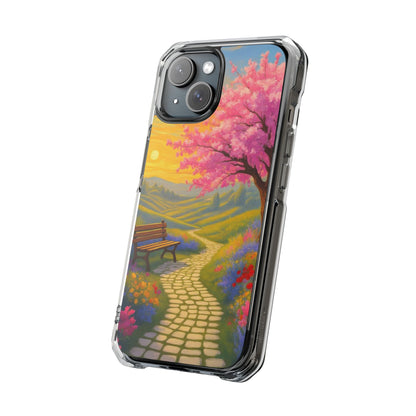Spring Serenity: Sunset Promenade Magnetic Phone Case