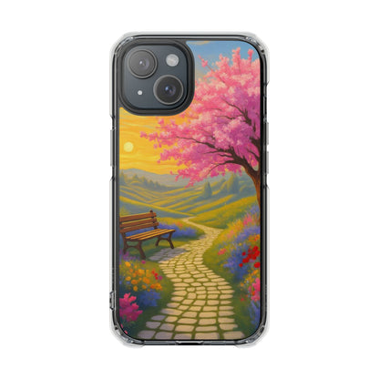 Spring Serenity: Sunset Promenade Magnetic Phone Case