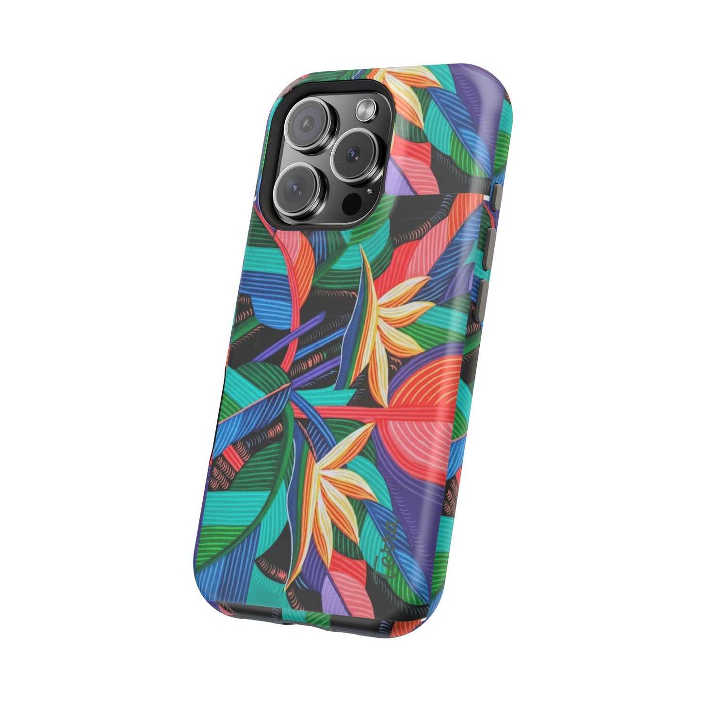 Neon Bird-of-Paradise Jungle | Magnetic Impact-Resistant Case, MagSafe Compatible, Dual-Layer Protection
