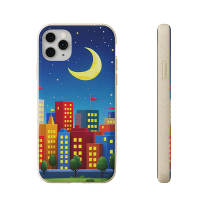 City Dreams Under the Moonlight Biodegradable Phone Case