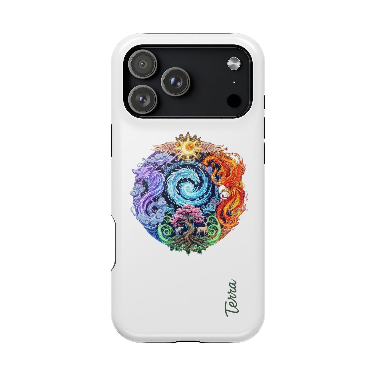 Elemental Mandala MagSafe® iPhone 17 Case - Glossy White, Matte White