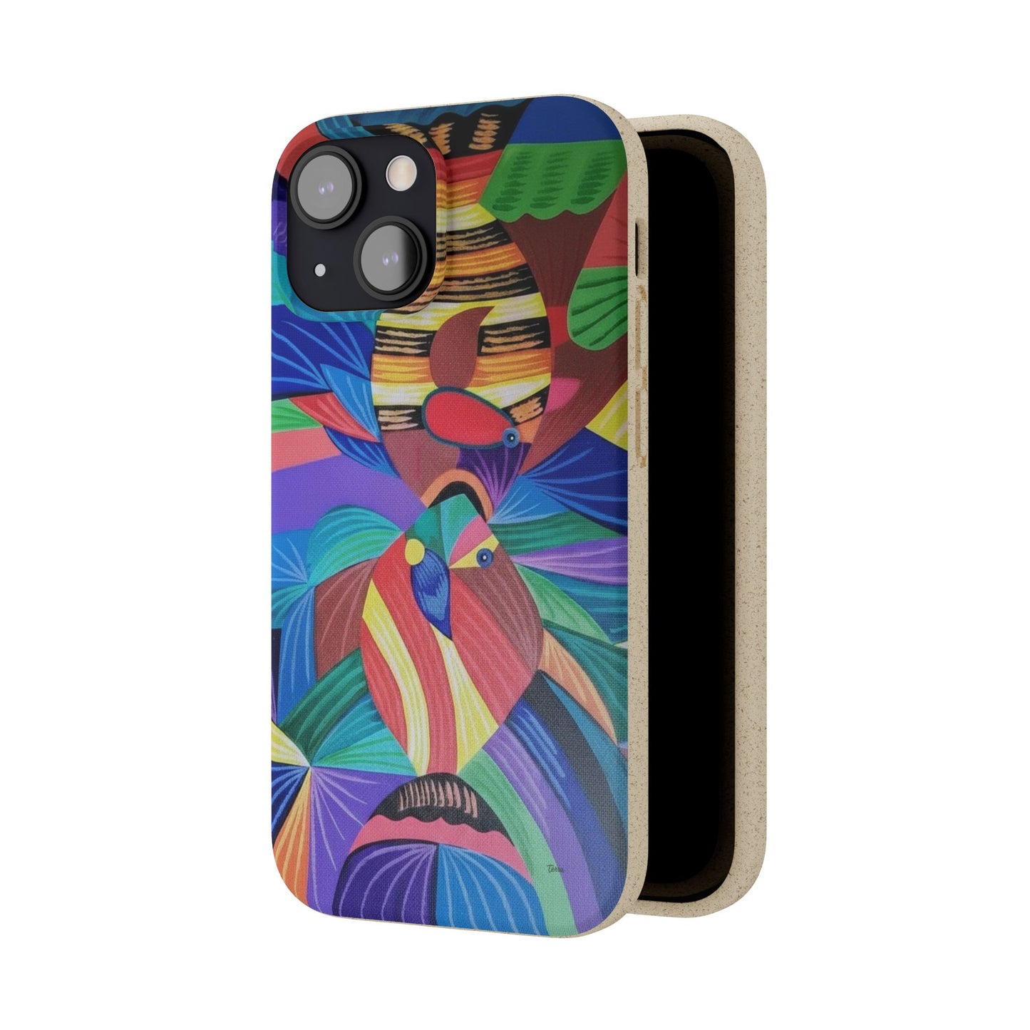 Neon Reef Kissed Abstract Tropical fish Canvas Phone case