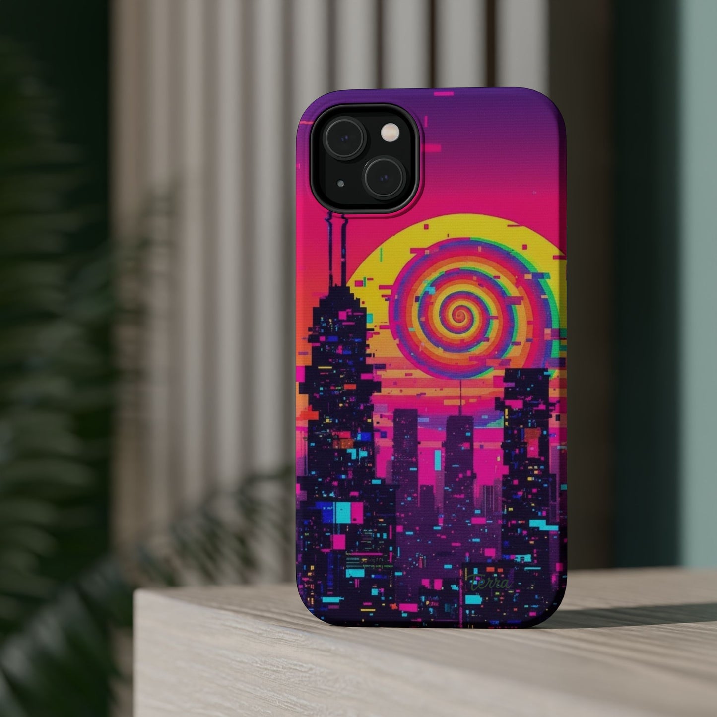 Neon Spiral Skyline Case